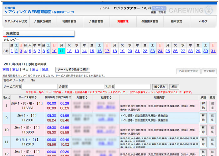 実績管理